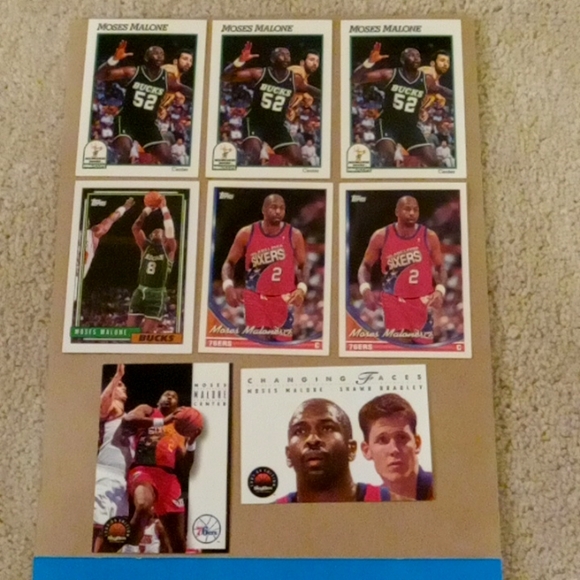 Lot of 33 Moses Malone Hawks, Bucks, and 76ers basketball cards - Picture 6 of 16